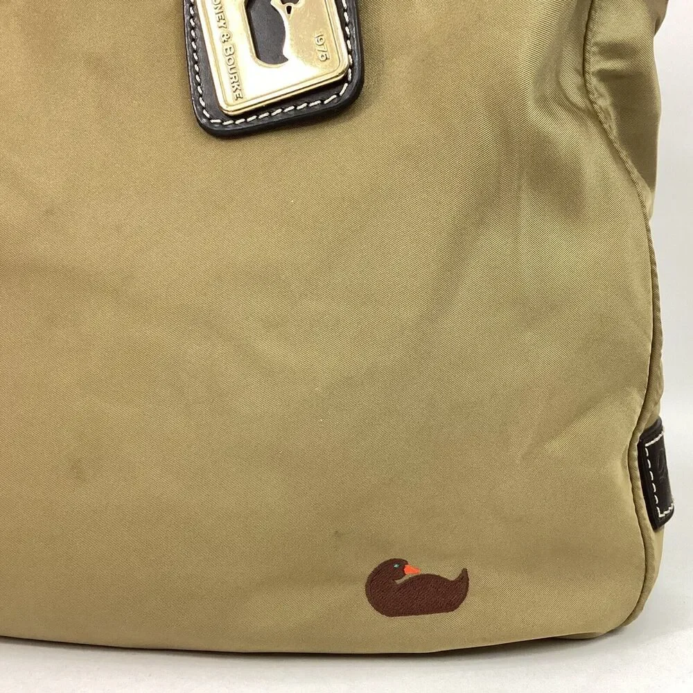 Dooney & Bourke-Olive Green Nylon-Pink Interior-Hobo/Slouch Stachel Tote + Strap